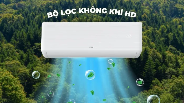 Bộ lọc không khí HD duy trì không gian phòng thông thoáng, trong lành