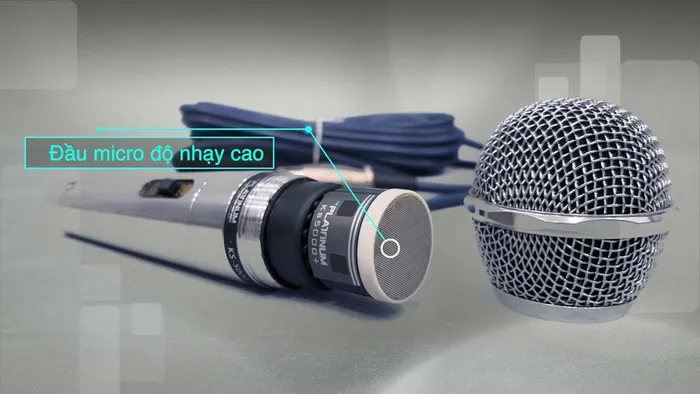 Đầu micro được trang bị lớp thép không gỉ bền bỉ, lọc gió tuyệt vời