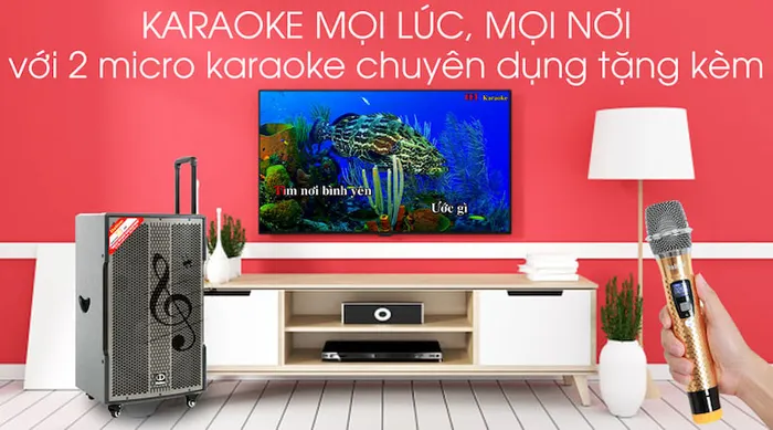 Micro karaoke chuyên dụng tặng kèm