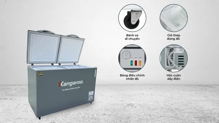 Tiện ích trên Tủ Đông Mát Kangaroo 327 Lít KGFZ389NK2