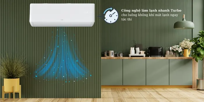 Công nghệ làm lạnh nhanh Turbo cho luồng không khí mát lạnh ngay tức thì