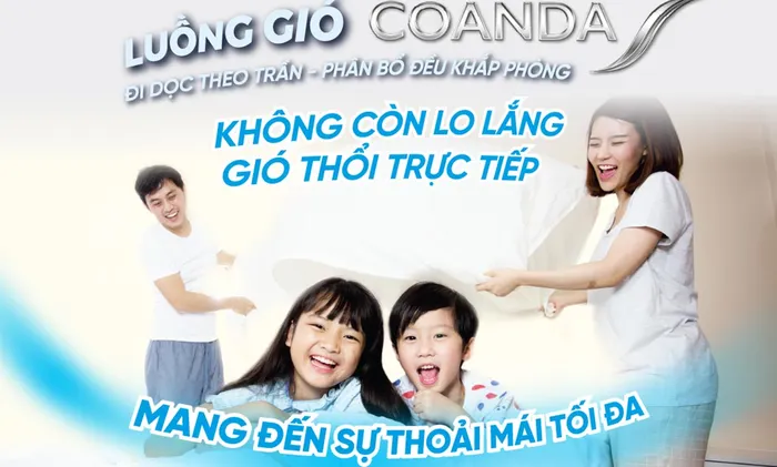 Luồng gió Coanda phân bố gió đều khắp phòng