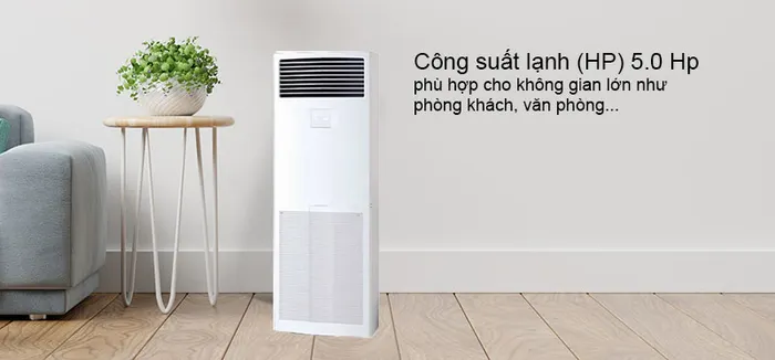 Máy lạnh với công suất 5.0 Hp, phù hợp cho không gian từ 64 - 67 m².