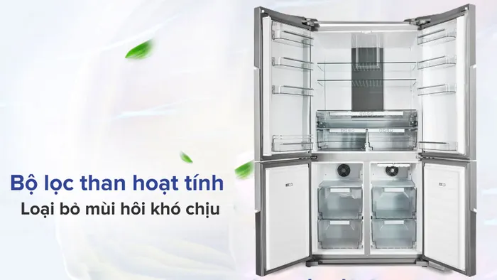 Lọc mùi mạnh mẽ với bộ lọc than hoạt tính, cho không gian tủ luôn sạch sẽ
