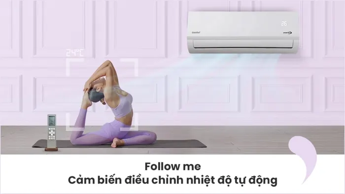 Cảm biến Follow Me giúp duy trì nhiệt độ ở mức phòng phù hợp