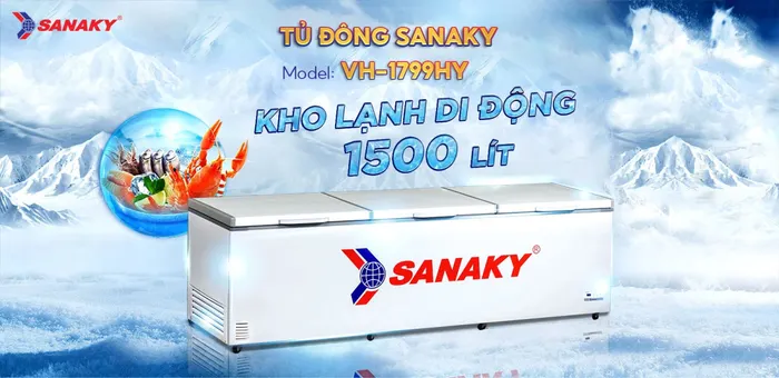 Tủ Đông Sanaky 1500 Lít VH-1799HY sở hữu thiết kế hiện đại