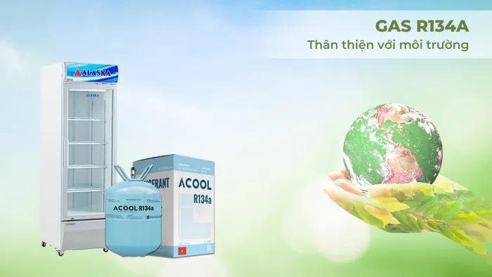 Tủ Mát Alaska 342 Lít LC-633H sử dụng gas R134a góp phần bảo vệ môi trường
