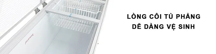 Lòng tủ côi nhôm phẳng của Tủ Đông Darling DMF-1579ASI