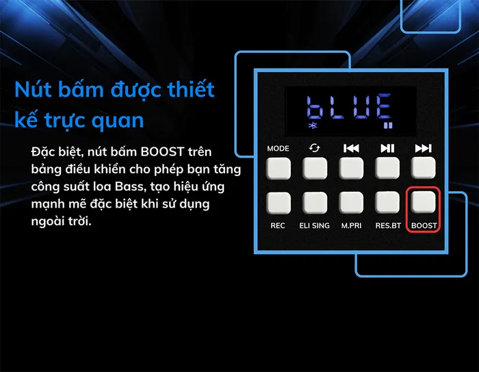 Hệ thống nút bấm dễ dàng sử dụng