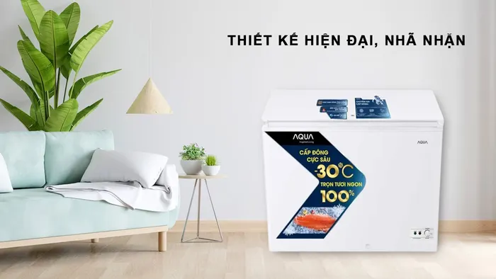 Thiết kế hiện đại, nhã nhặn của Tủ Đông Aqua 301 Lít AQF-C4001S
