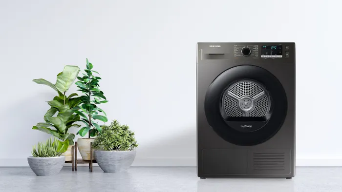 Máy Sấy Bơm Nhiệt Samsung 9 Kg DV90TA240AX/SV có thiết kế hiện đại