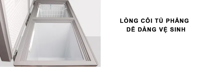 Lòng côi phẳng của Tủ Đông Mát Darling Inverter 770 Lít DMF-7699WSI