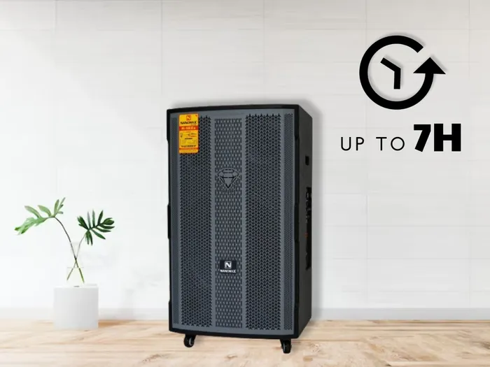Loa kéo Nanomax K-18X5 có thể hoạt động đến 7 tiếng