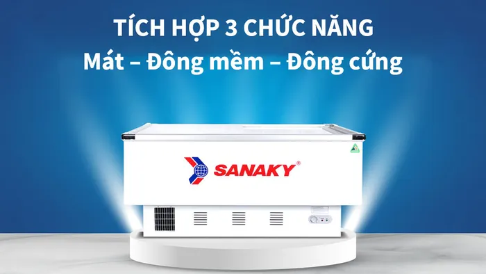 Tủ Đông Sanaky VH-999K được tích hợp 3 chức năng tiện lợi