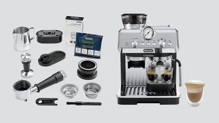 Máy pha cà phê Delonghi EC9155.MB và các phụ kiện