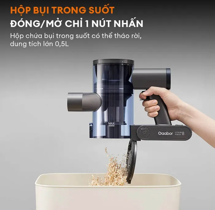 Hộp đựng bụi của máy hút bụi Gaabor VCL10E-BK01A dung tích 0.5 lít
