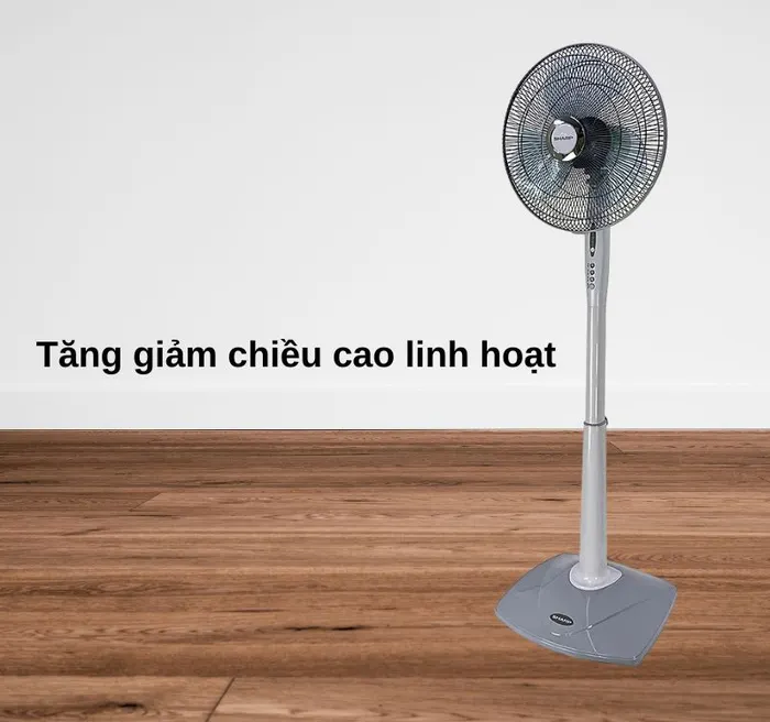 Quạt đứng có điều khiển Sharp PJ-S40RV-LG dễ tăng giảm chiều cao