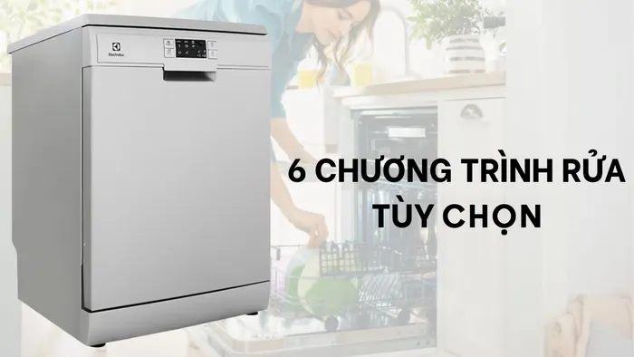Electrolux ESF5512LOX được tích hợp 6 chương trình rửa tiện lợi