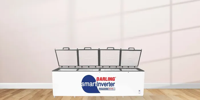 Tủ Đông Darling Inverter 2500 Lít DMF-1979ASI có thiết kế 1 ngăn, 4 cánh dung tích lớn