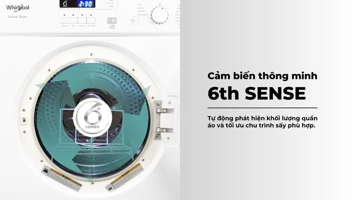 Công nghệ cảm biến thông minh 6th SENSE tối ưu chu trình sấy hiệu quả