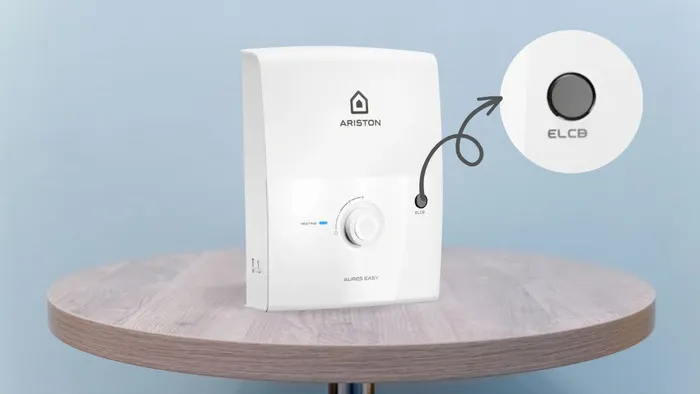   Ariston Aures Easy 3.5 được trang bị cầu dao chống giật
