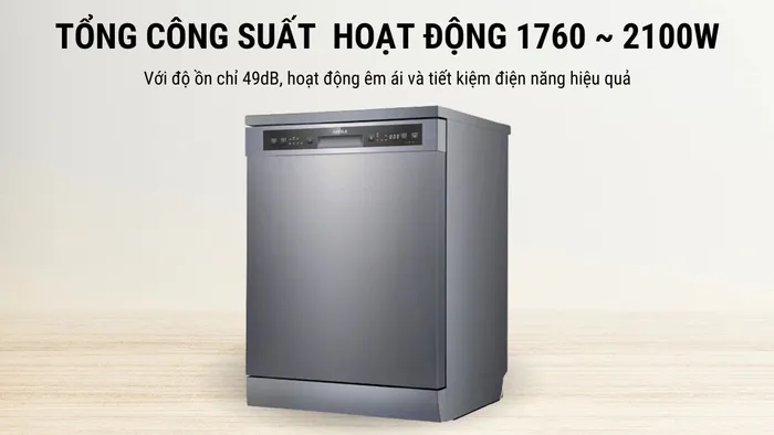 Hafele HDW-F60G (535.29.590) vận hành êm ái và tiết kiệm điện năng