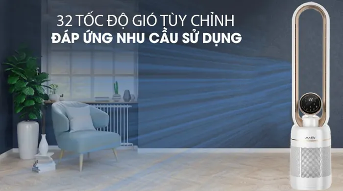Quạt không cánh Magic Eco AC-306 với 32 tốc độ gió
