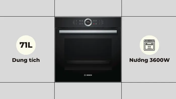 Lò nướng có dung tích lớn và công suất lên đến 3600W