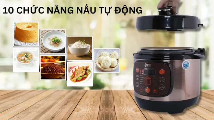 Comet CM6155 được trang bị 10 chức năng nấu tự động
