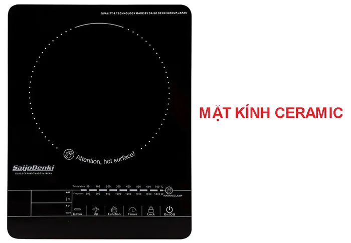 Mặt bếp hồng ngoại đơn Saijo denki SD-1901 1800W bằng kính Ceramic 