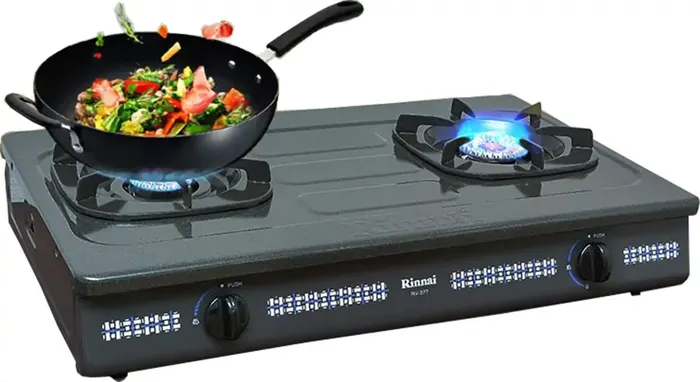 Mặt bếp gas đôi Rinnai RV-377(G)N phủ men bền bỉ 