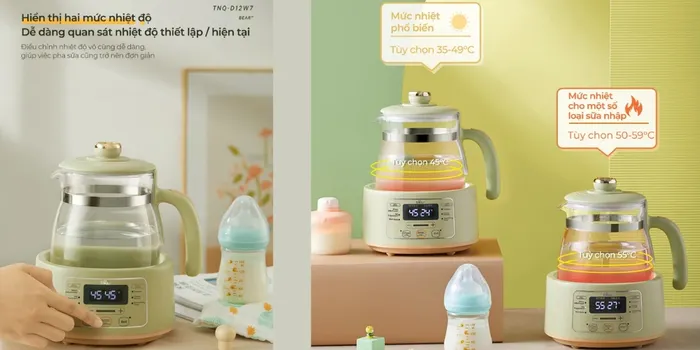 Hiển thị 2 mức nhiệt độ dễ dàng quan sát