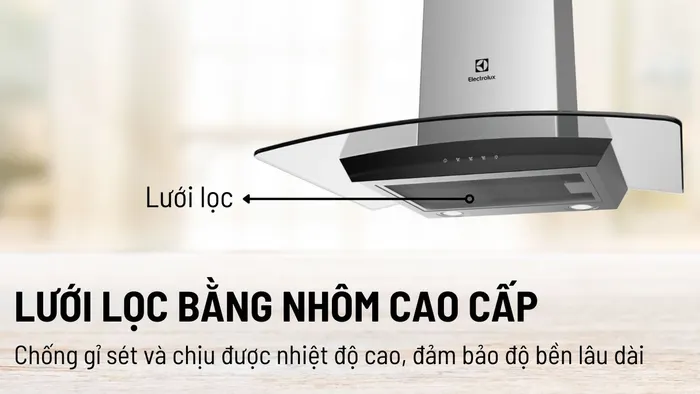 Electrolux EFC736GAR sử dụng lưới lọc được làm từ chất liệu nhôm cao cấp