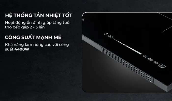 Quạt tản nhiệt tích hợp trên bếp điện đôi Iruka I-26