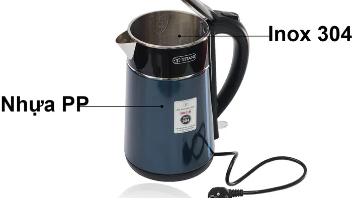 Bình đun 2 lớp cao cấp Titani TK-1825W chất liệu bền bỉ