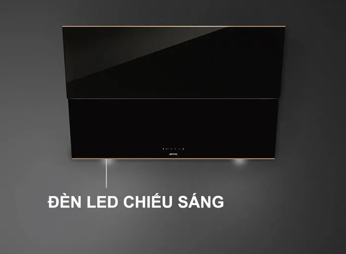 Đèn LED tích hợp trên máy hút mùi treo tường Smeg 90cm KSVV90NRA 