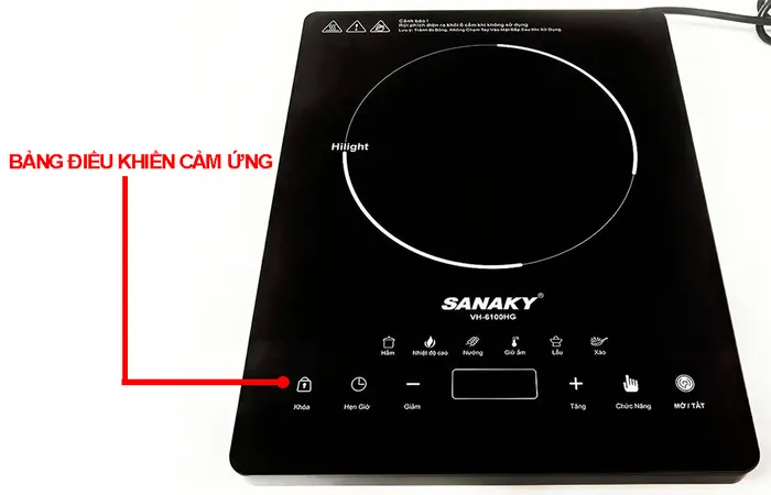 Bộ phận điều khiển của bếp hồng ngoại đơn Sanaky VH-6100HG 