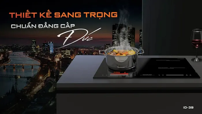 Bếp đôi Junger ID-39 sở hữu thiết kế lắp âm hiện đại