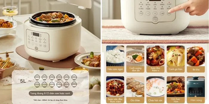 10 chức năng đáp ứng mọi nhu cầu và dung tích lên tới 5L