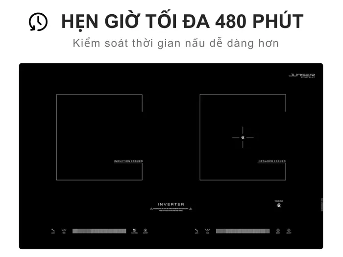 Chế độ hẹn giờ lên đến 480 phút 