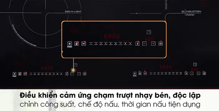 Bảng điều khiển của bếp từ hồng ngoại đôi Pramie PRMY-2108 - Malaysia 