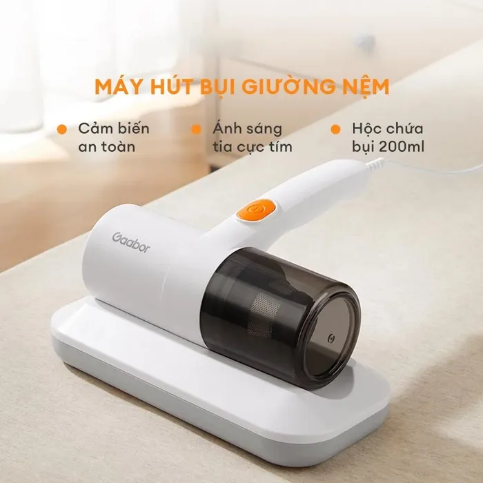 Máy hút bụi nệm Sofa Gaabor VCD10M-WH02A diệt khuẩn tia UV cầm tay nhỏ gọn 