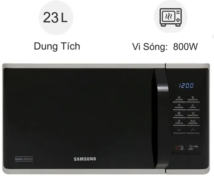 Lò vi sóng Samsung MG23K3515AS/SV 23 lít gọn gàng tiện sử dụng 