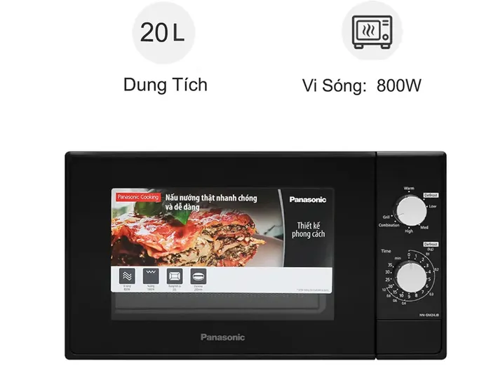 Lò vi sóng Panasonic NN-GM24JBYUE 20 lít kiểu dáng gọn gàng 