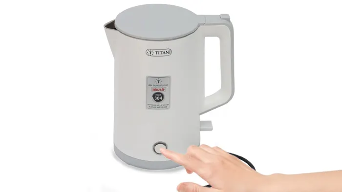 Bình đun 2 lớp cao cấp Titani TK-1825W điều khiển công tắc