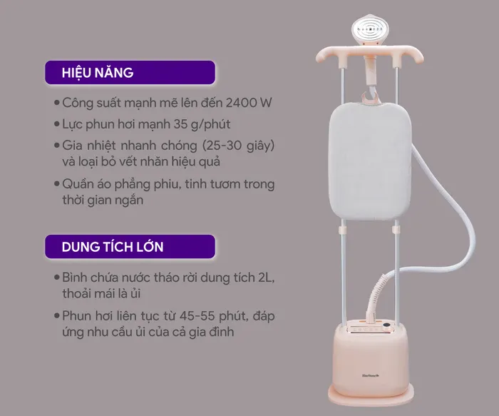 Công suất mạnh mẽ, dung tích lớn