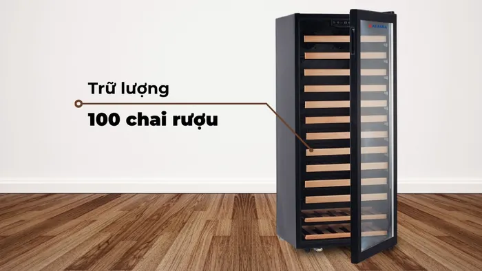 Trữ lượng lớn lên đến 100 chai rượu