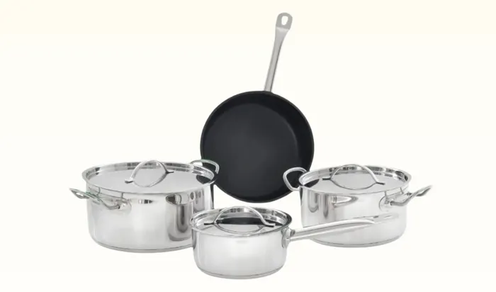 Bộ nồi chảo inox 304 Tomate TOM 0707 gồm 4 sản phẩm