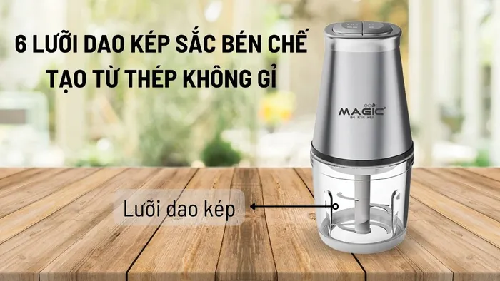 Magic Eco AC-14 trang bị 6 lưỡi dao kép sắc bén bằng thép không gỉ