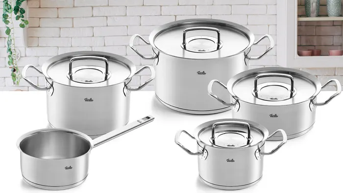 Bộ nồi Fissler Pure 5 món nắp inox có quánh có đa dạng kích thước tùy chọn